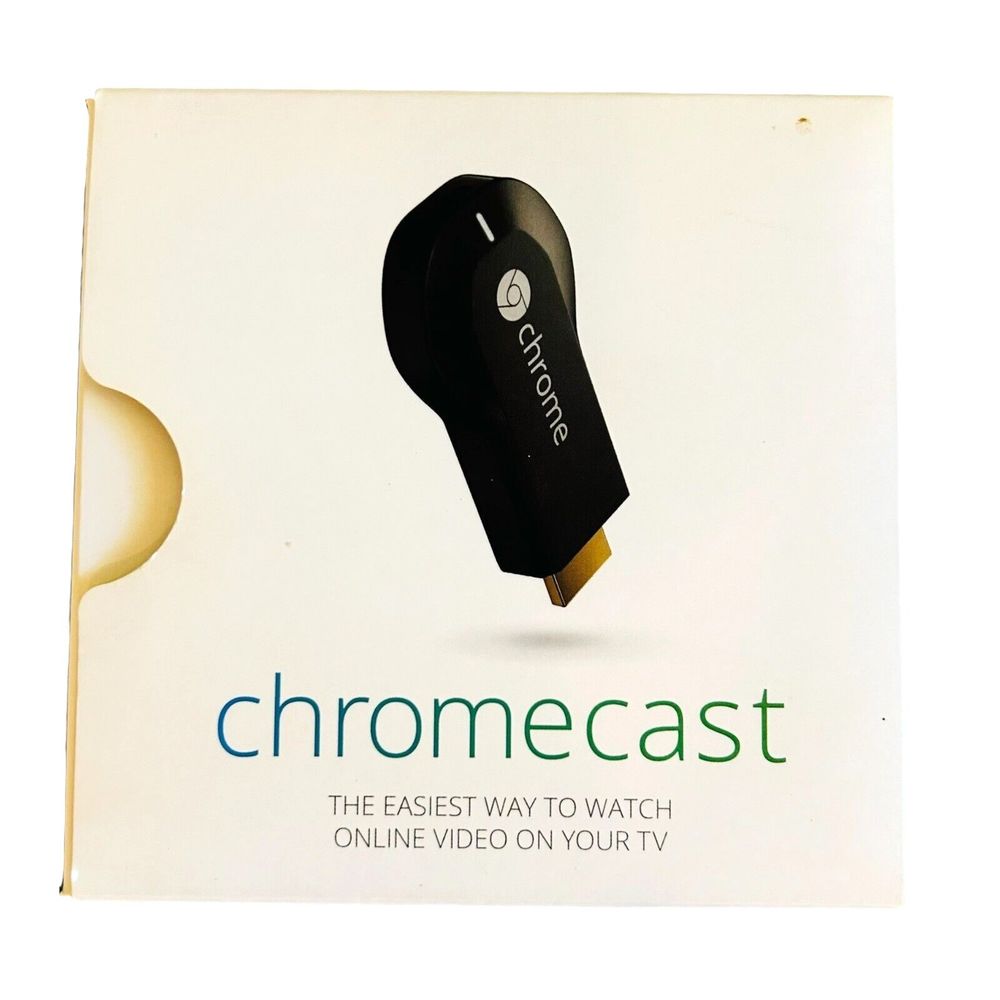 Black Google Chromecast H2G2-42 1st Generation Media Player Complete in Box CIB